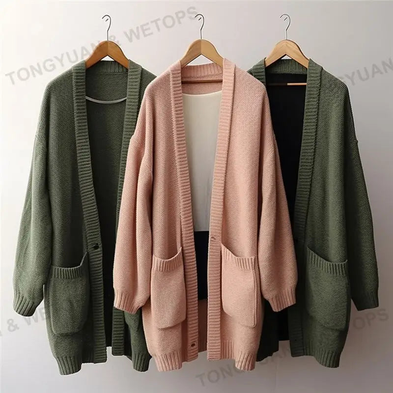 Gabrielle™ | Cardigan long boutonné à poches