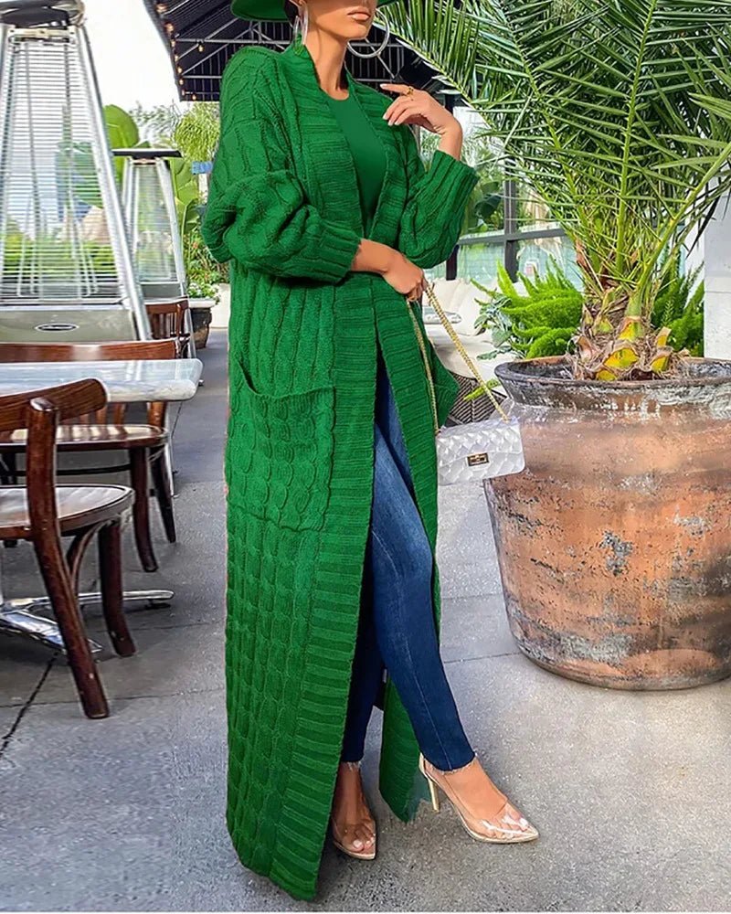 Indira™ | Cardigan extra-long torsadé à poches