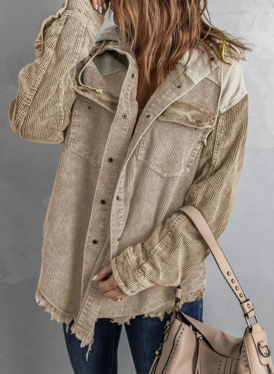 Pomi™ | Veste en Velours Côtelé Tricolore