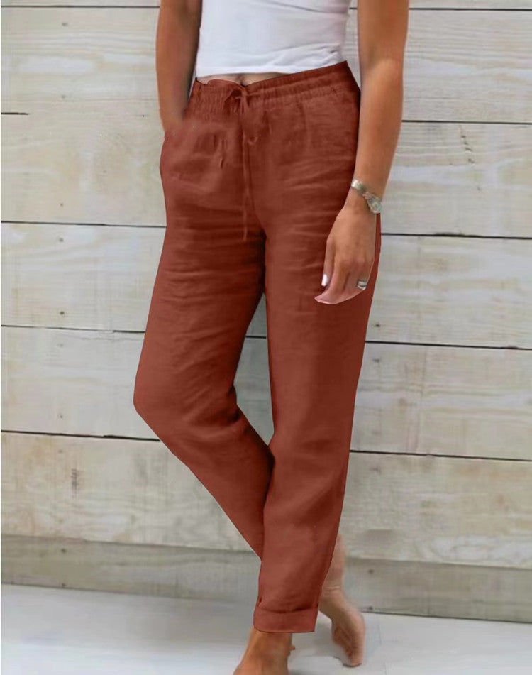 Rhea™ | Pantalons Décontractés en Coton et Lin