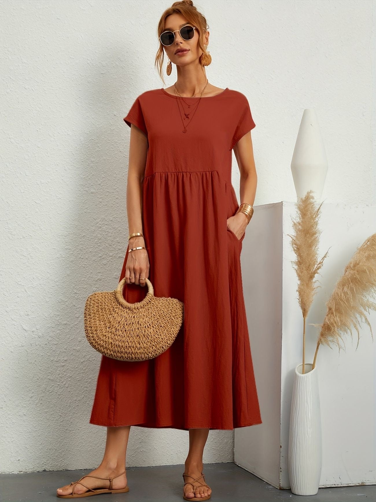 Harper™ | Robe Décontractée en Lin Élégante