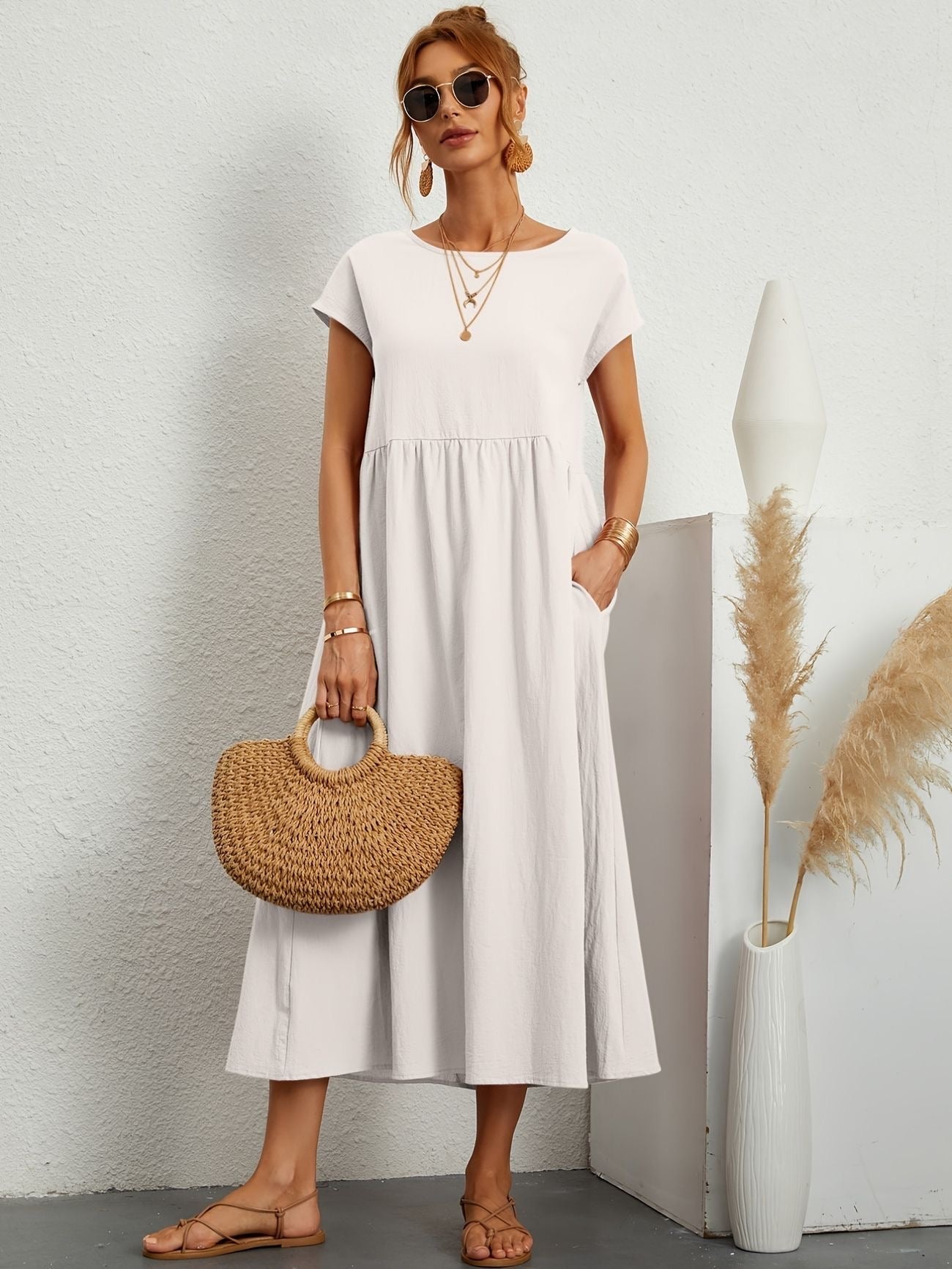 Harper™ | Robe Décontractée en Lin Élégante
