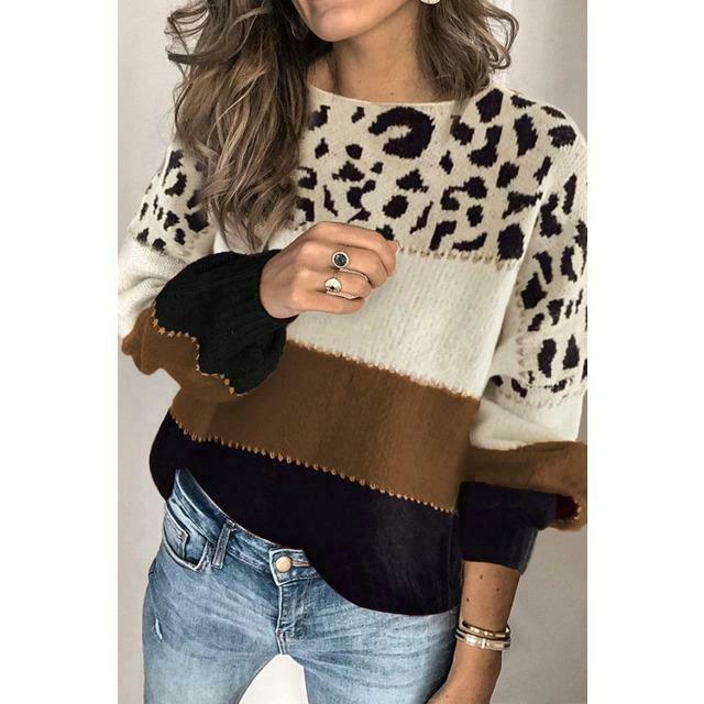 Halima™ | Pull Léopard Confort et Élégance