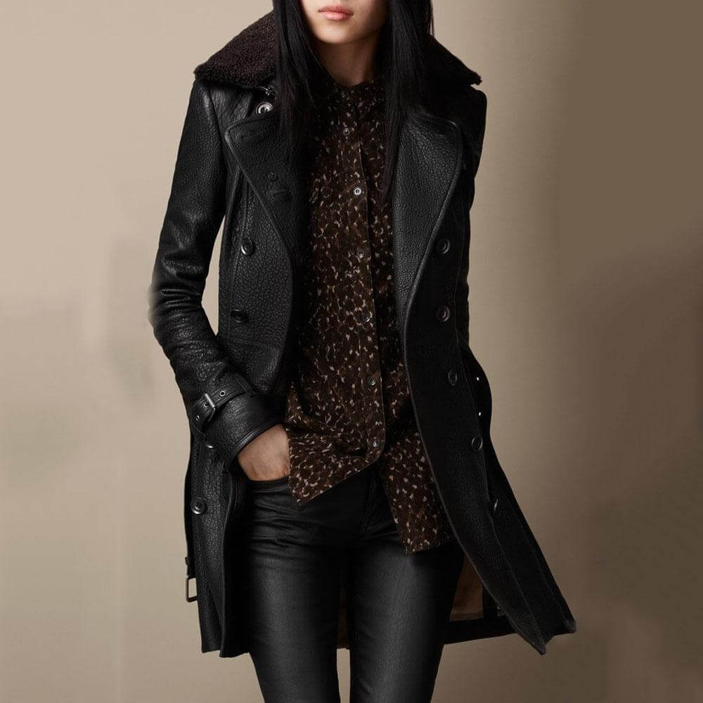 Kate™ | Manteau en Cuir Luxueux