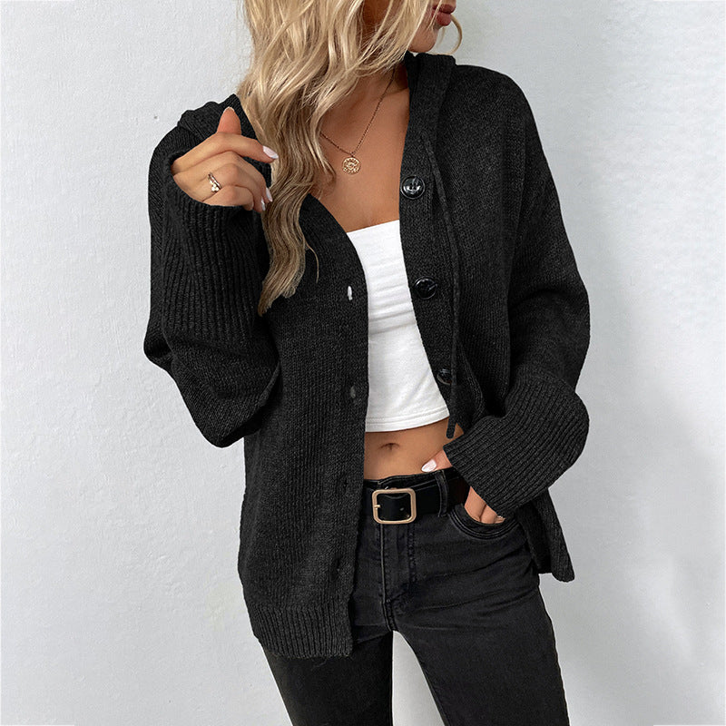 Naya™ | Manteau Tricoté à Capuche Élégant