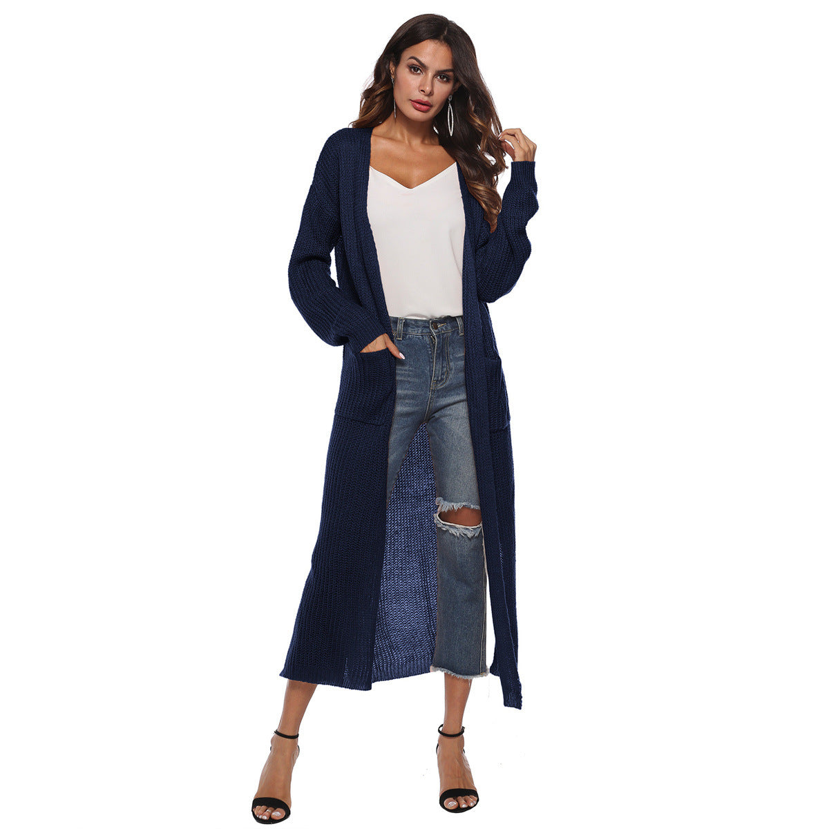 Giada™ | Cardigan long ouvert à poches