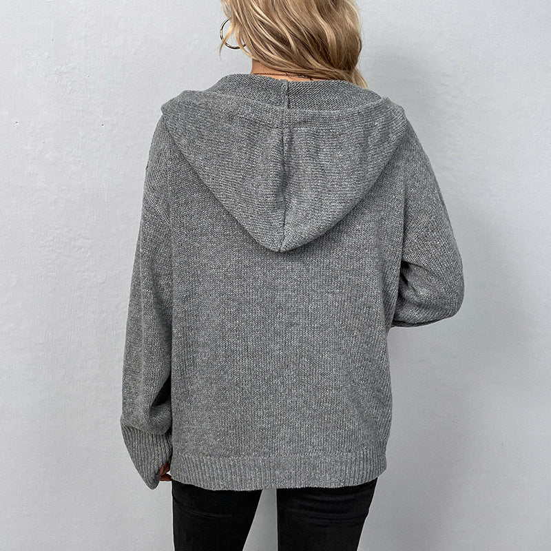 Naya™ | Manteau Tricoté à Capuche Élégant
