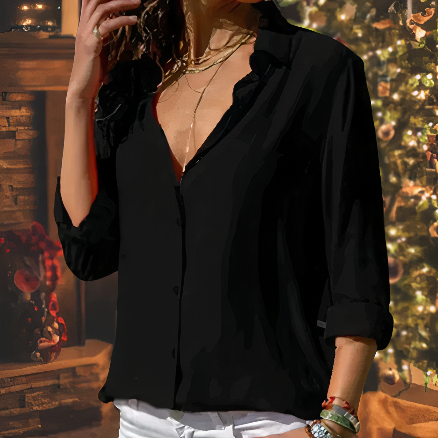 Wolfy™ | Blouse Élégante Fluide