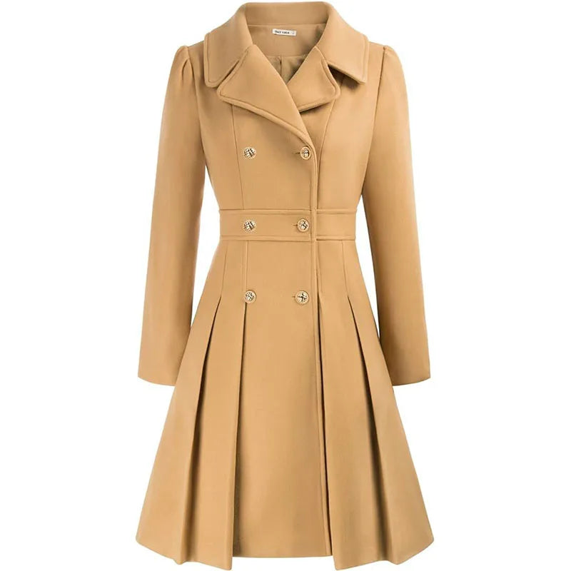 Alethea™ | Manteau évasé plissé croisé