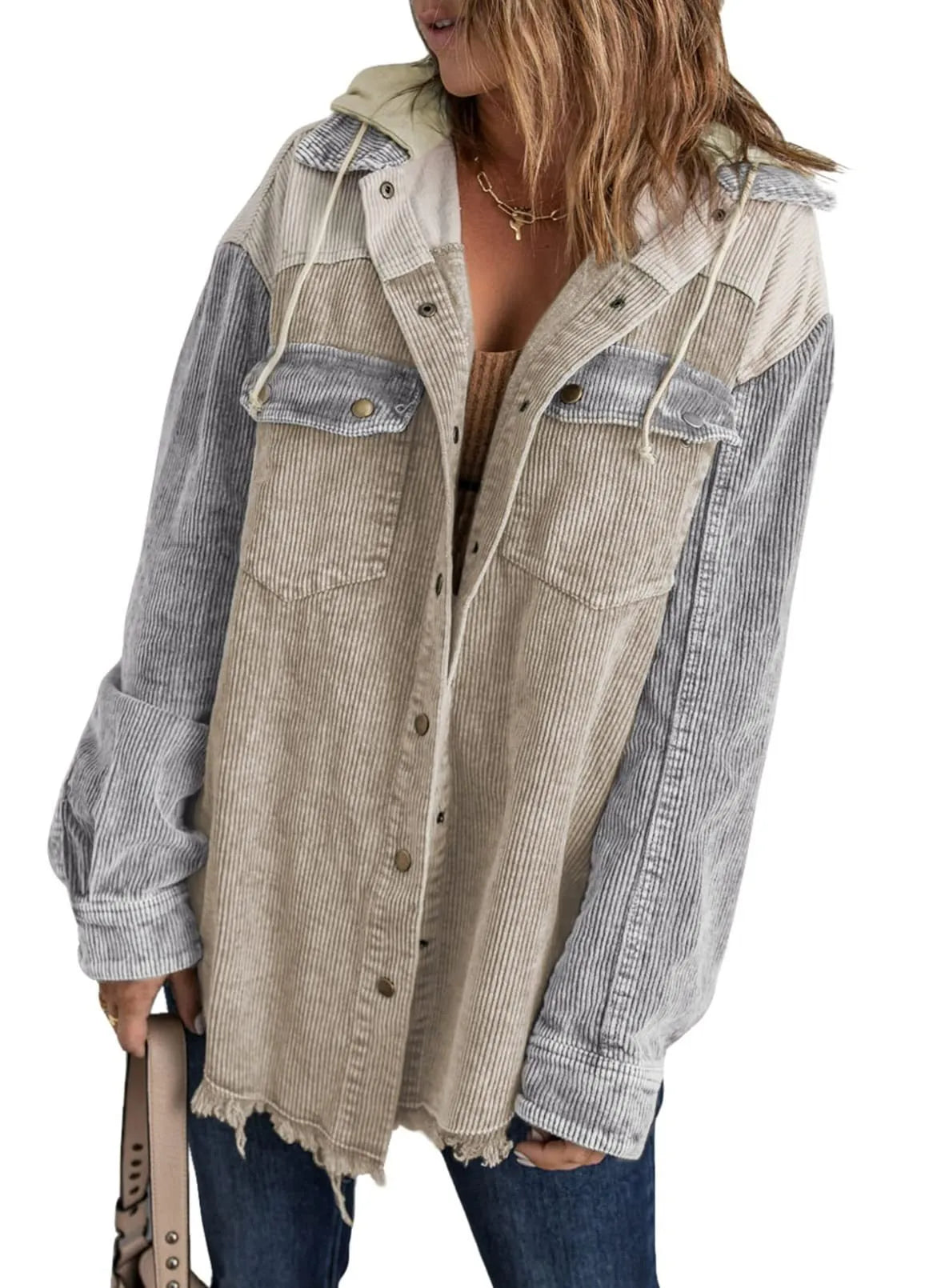 Pomi™ | Veste en Velours Côtelé Tricolore