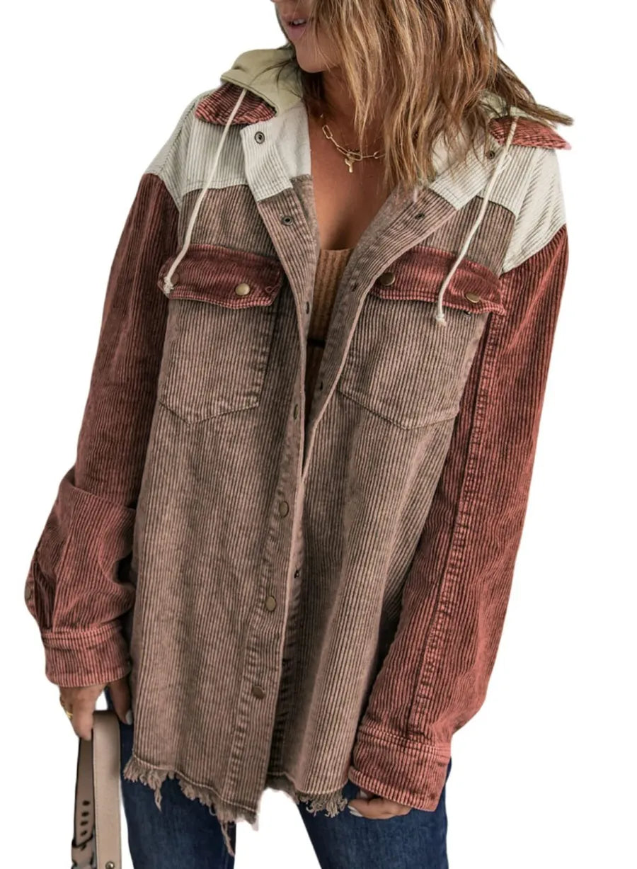 Pomi™ | Veste en Velours Côtelé Tricolore
