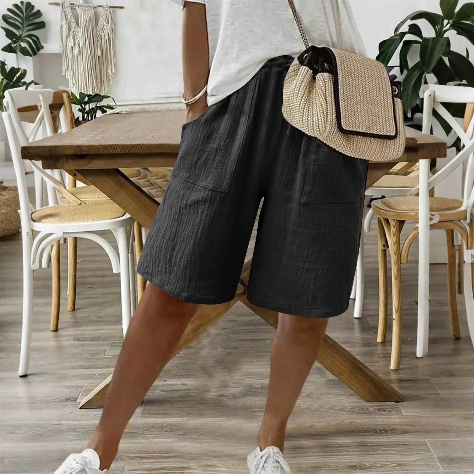 Siana™ | Short Élégant en Lin et Coton