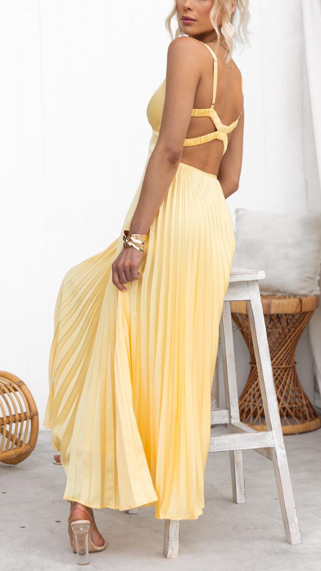Aby™ | Robe Maxi Plissée Élégante