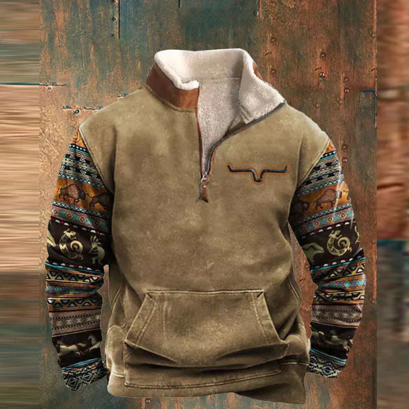 Donir™ | Pull Ethnique en Coton à Quart de Zip