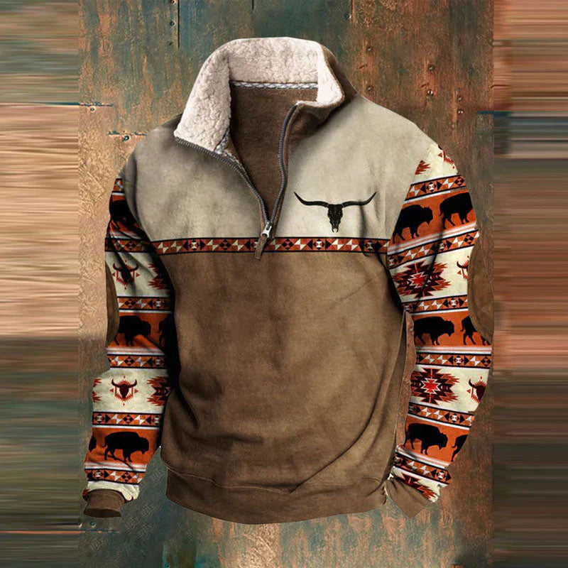 Donir™ | Pull Ethnique en Coton à Quart de Zip
