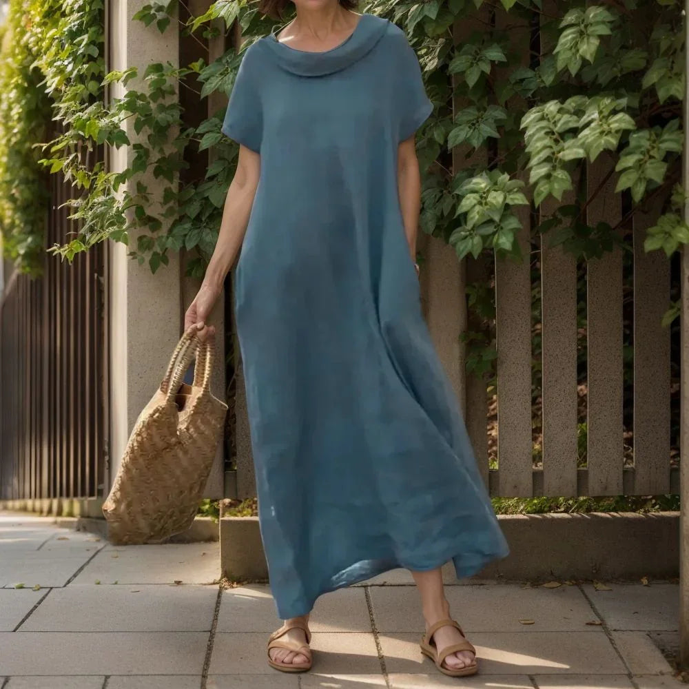 Chiara™ | Robe Élégante en Coton-Lin