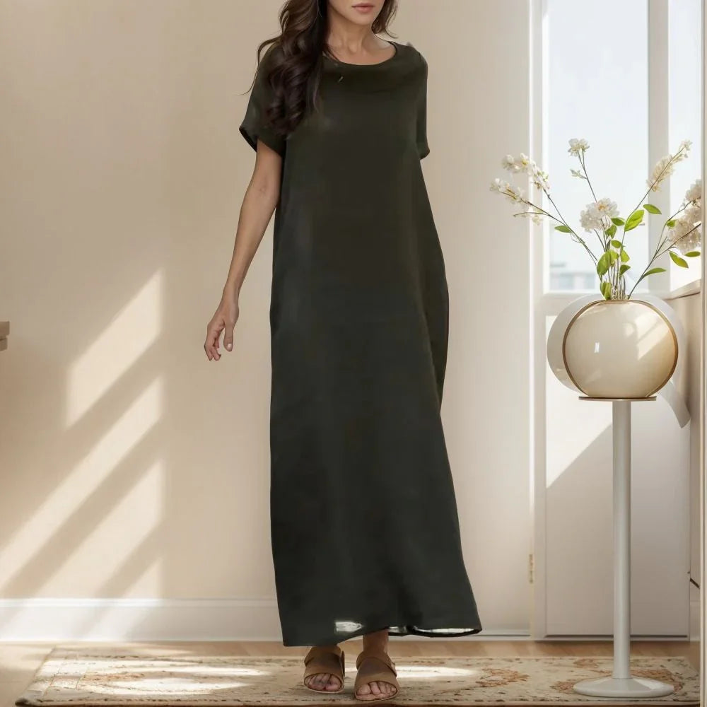Chiara™ | Robe Élégante en Coton-Lin