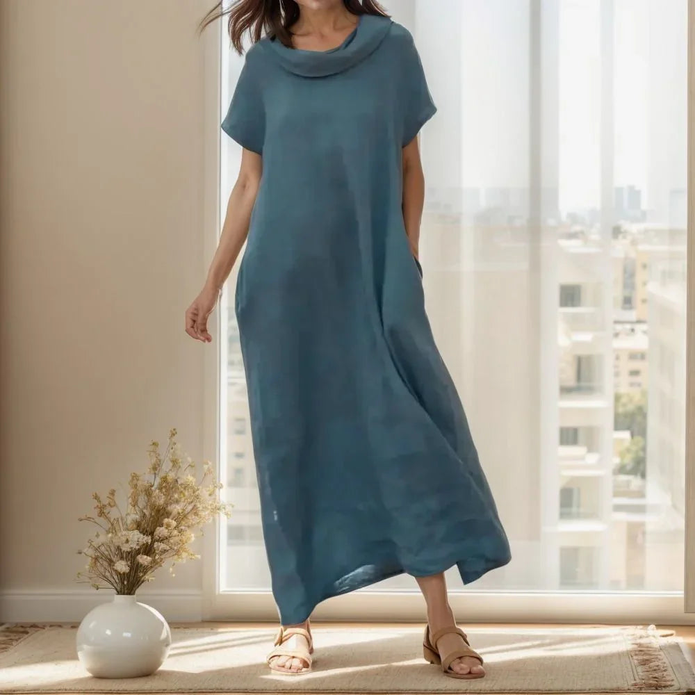 Chiara™ | Robe Élégante en Coton-Lin