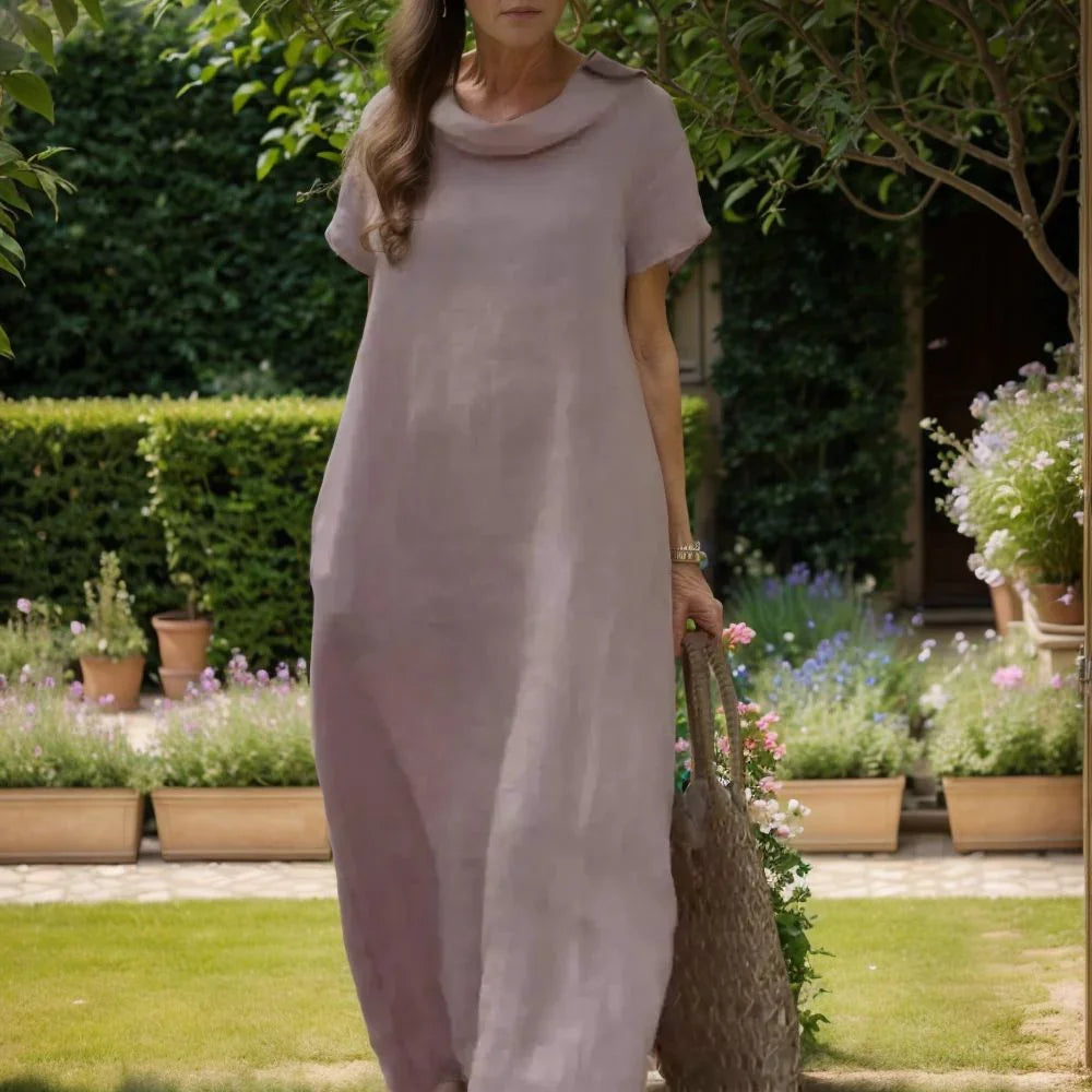 Chiara™ | Robe Élégante en Coton-Lin