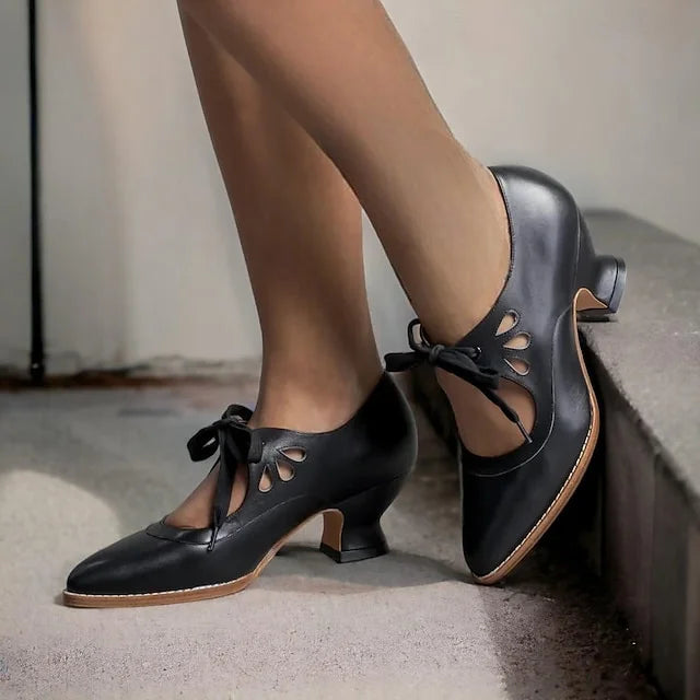 Lilly™ | Élégantes Talons en Cuir Vintage