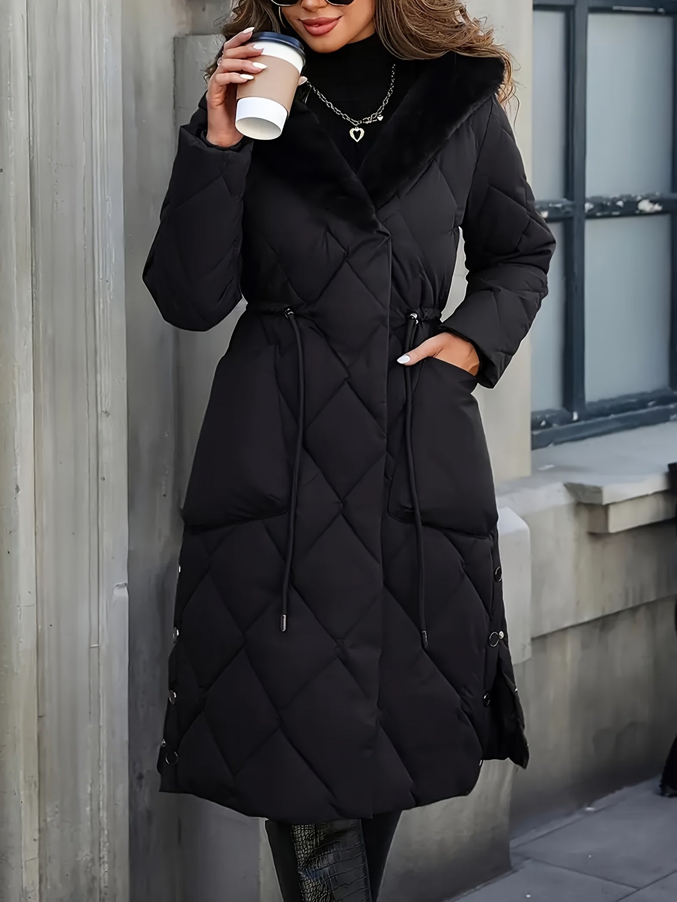 Axelle™ | Veste Puffer Longue Matelassée en Fausse Fourrure