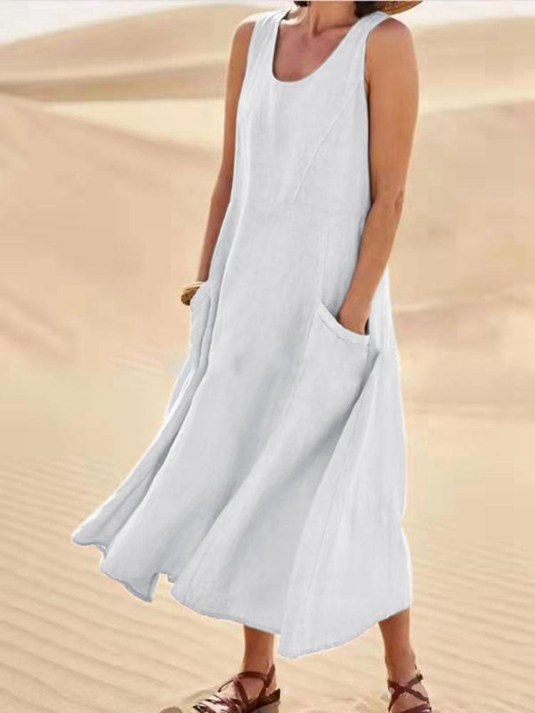 Naysi™ | Robe Élégante en Lin et Coton