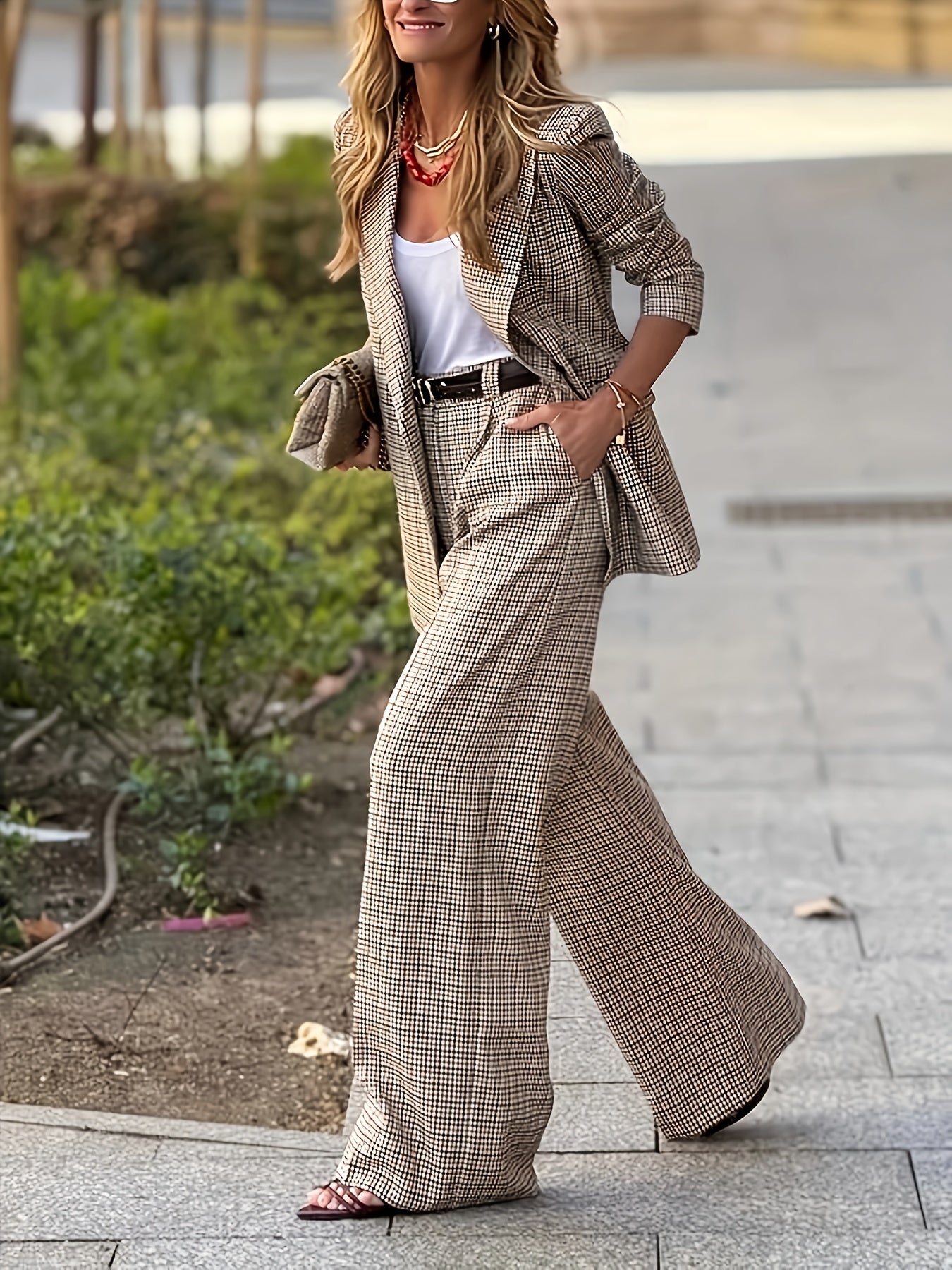 Alexandra™ | Ensemble Chic à Carreaux - Élégance Décontractée