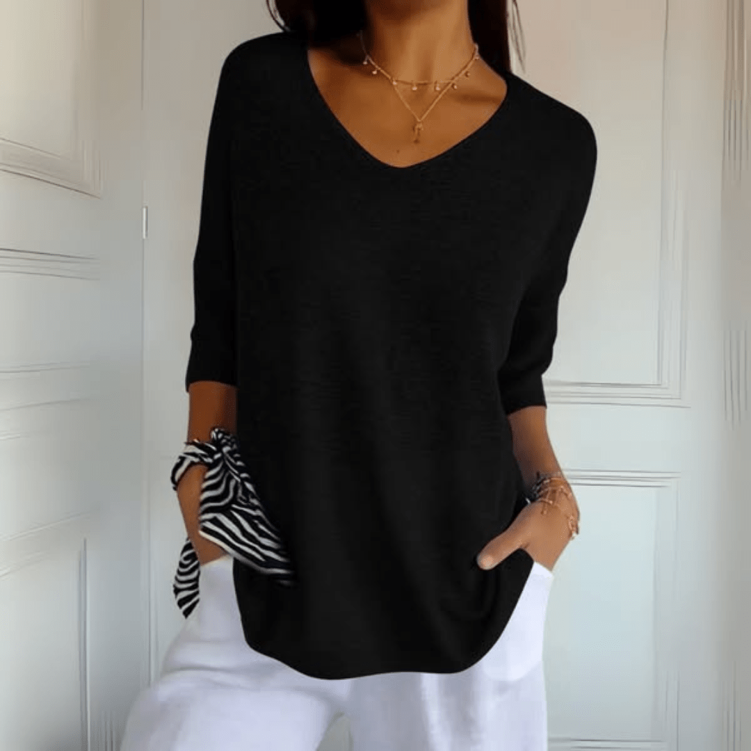 Nea™ | Top V-hals Élégante en Coton