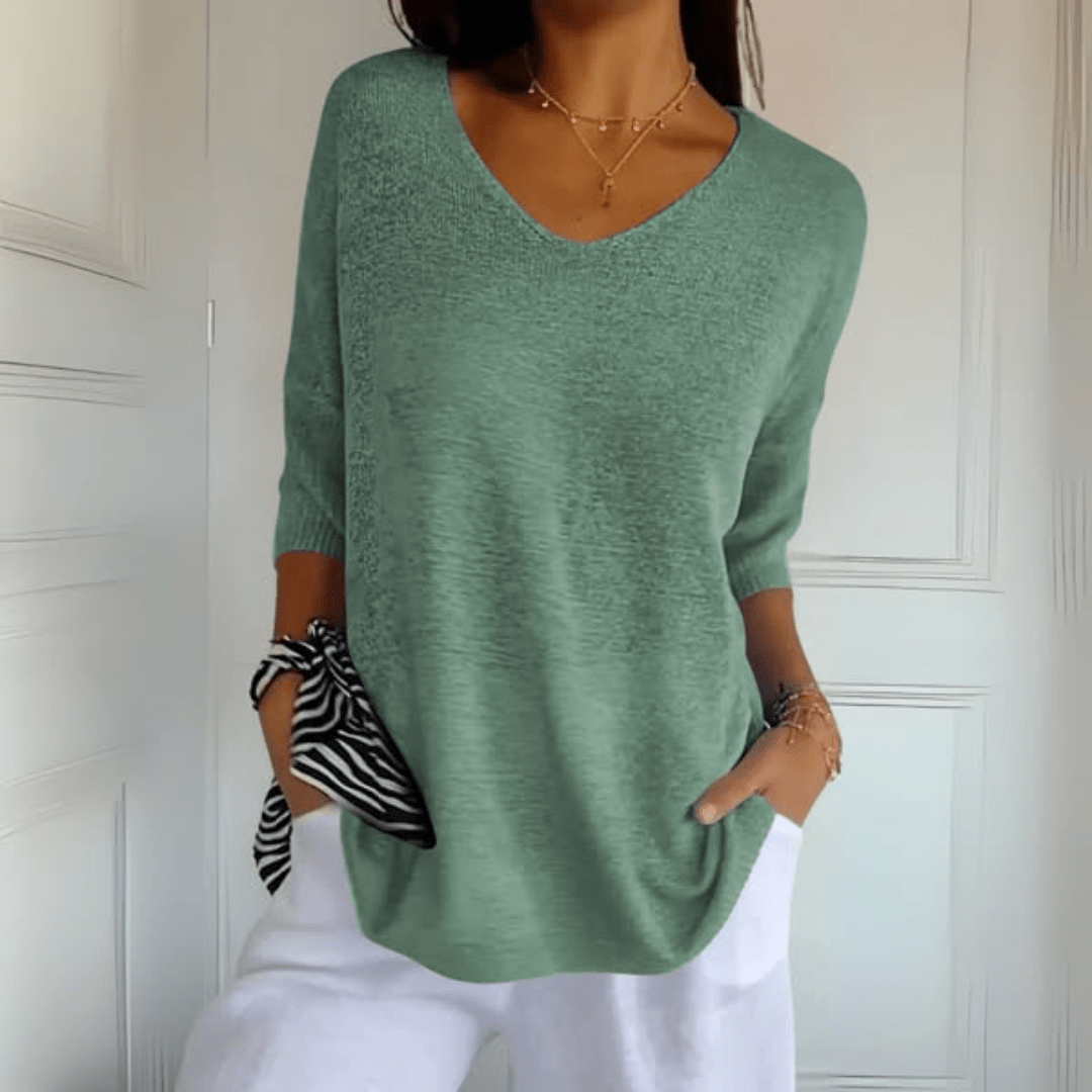 Nea™ | Top V-hals Élégante en Coton