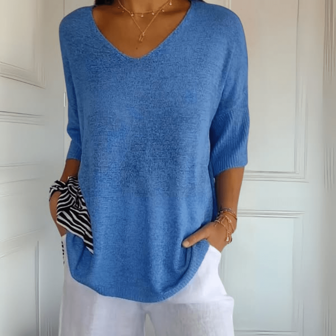 Nea™ | Top V-hals Élégante en Coton