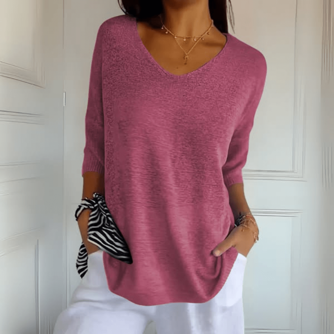 Nea™ | Top V-hals Élégante en Coton