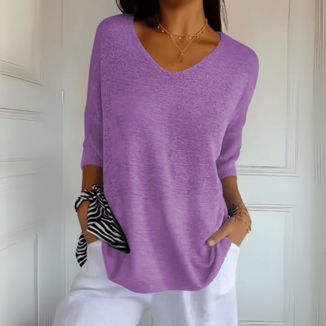 Nea™ | Top V-hals Élégante en Coton