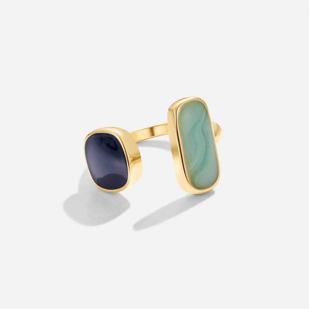 Ava™ | Bague Enveloppante Élégante avec Aigue-Marine