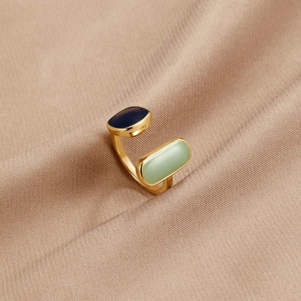 Ava™ | Bague Enveloppante Élégante avec Aigue-Marine