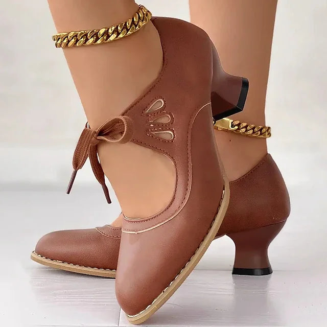Lilly™ | Élégantes Talons en Cuir Vintage