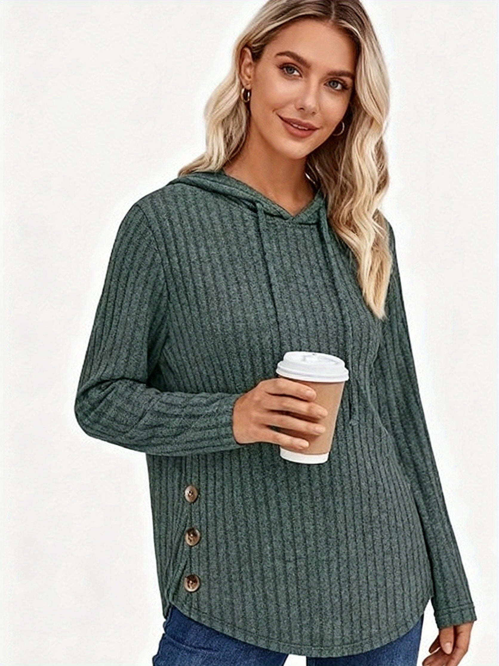 Victoria™ | Haut à capuche côtelé manches longues