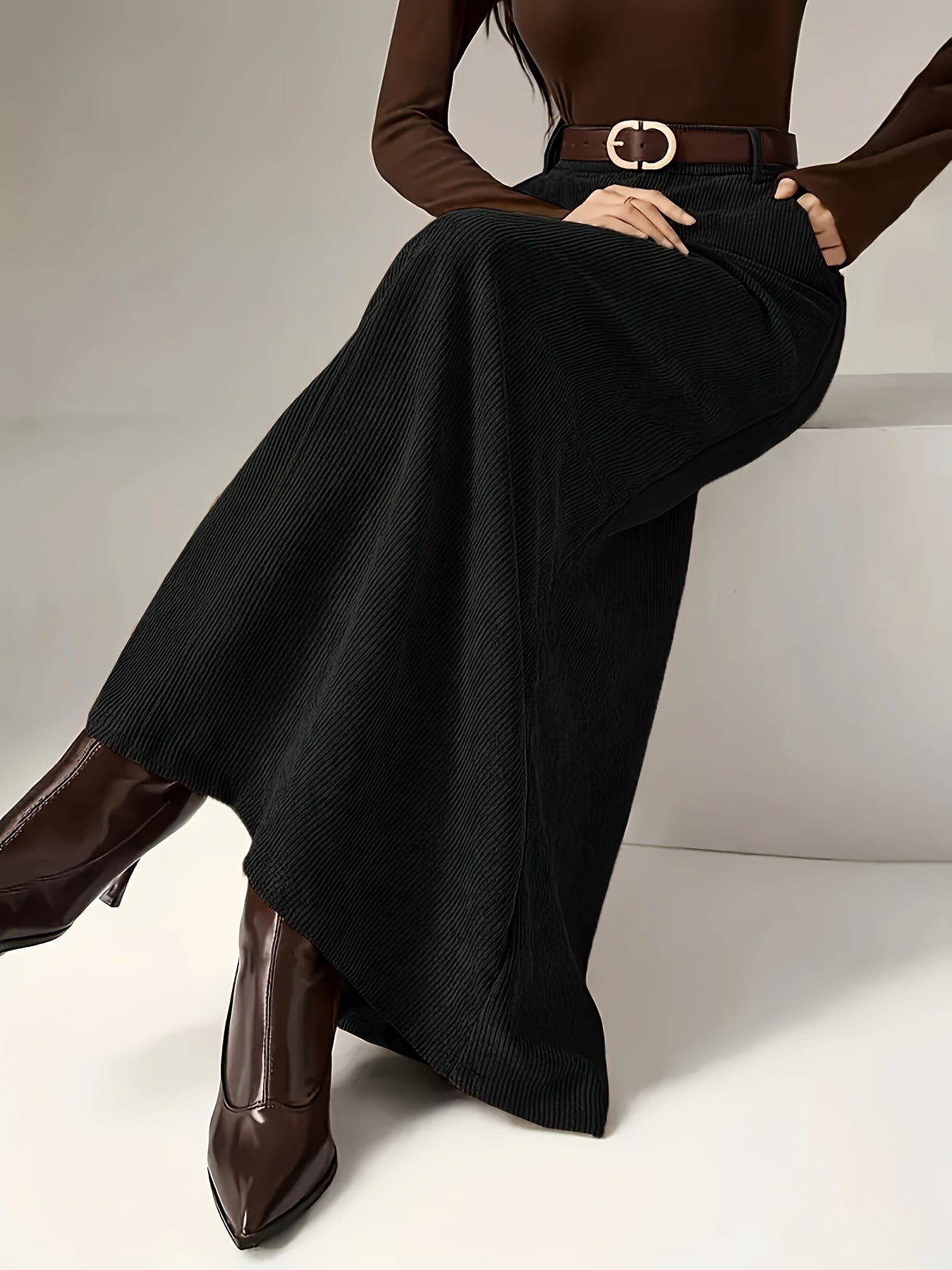 Silvia™ | Jupe Vintage Élégante en Velours Côtelé