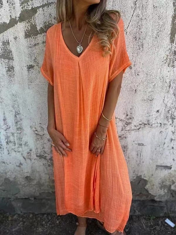 Charlotte™ | Robe Élégante en Coton et Lin
