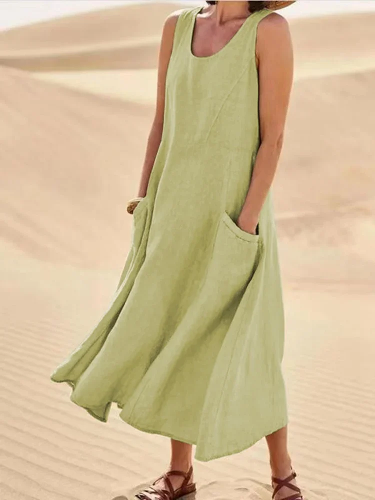 Naysi™ | Robe Élégante en Lin et Coton