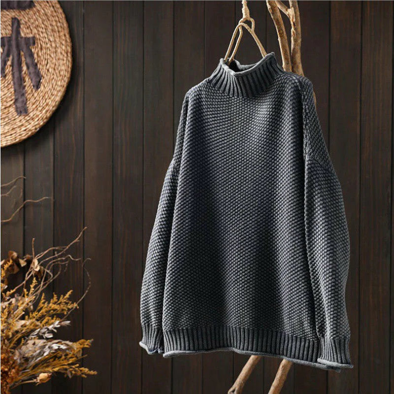 Jadya™ | Pull Col Montant Texturé en Laine