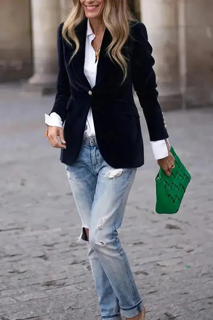Aria™ | Blazer Élégant en Velours