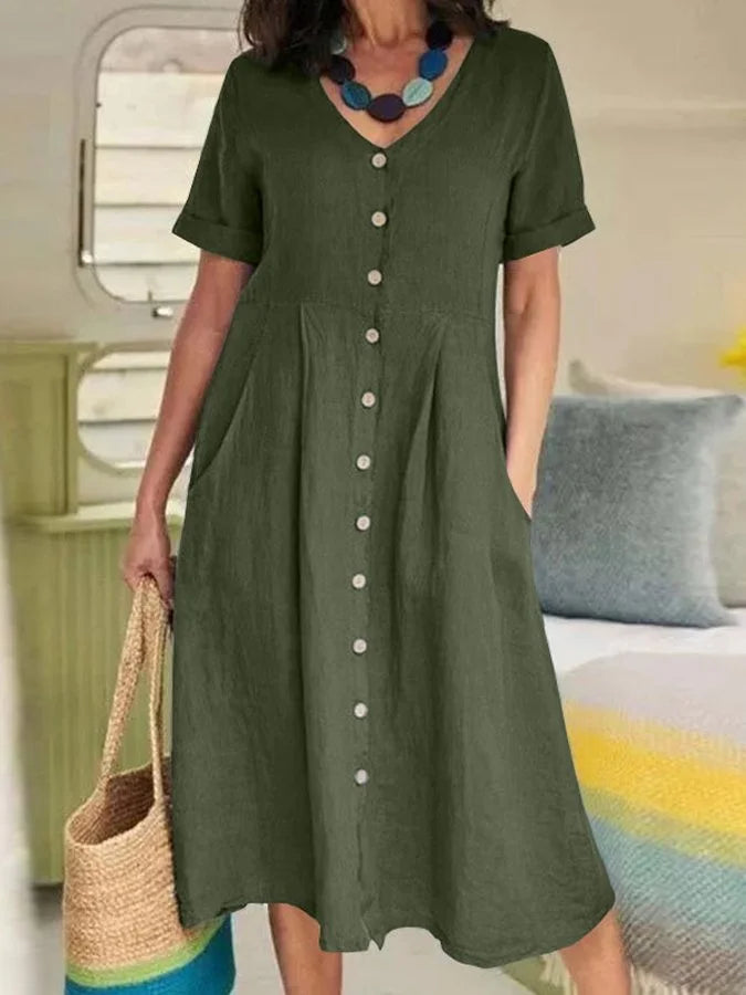 Feina™ | Robe Élégante Lin & Coton