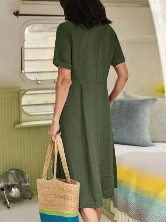 Feina™ | Robe Élégante Lin & Coton