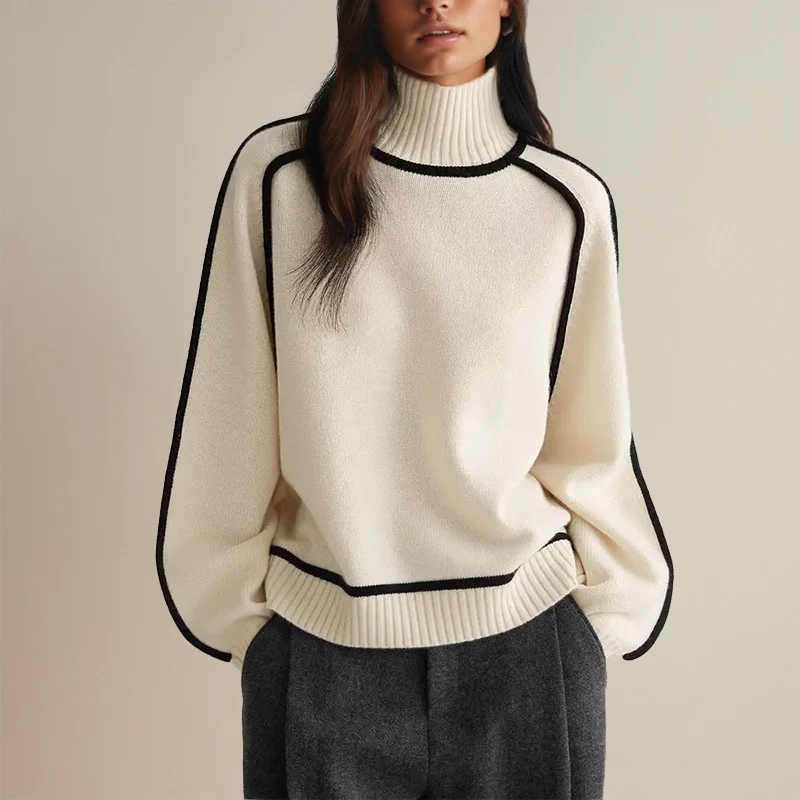 Tima™ | Pull Col Roulé Élégant En laine