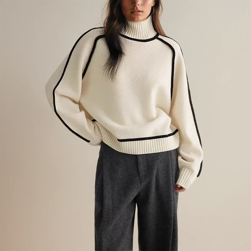 Tima™ | Pull Col Roulé Élégant En laine