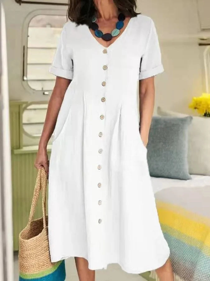 Feina™ | Robe Élégante Lin & Coton