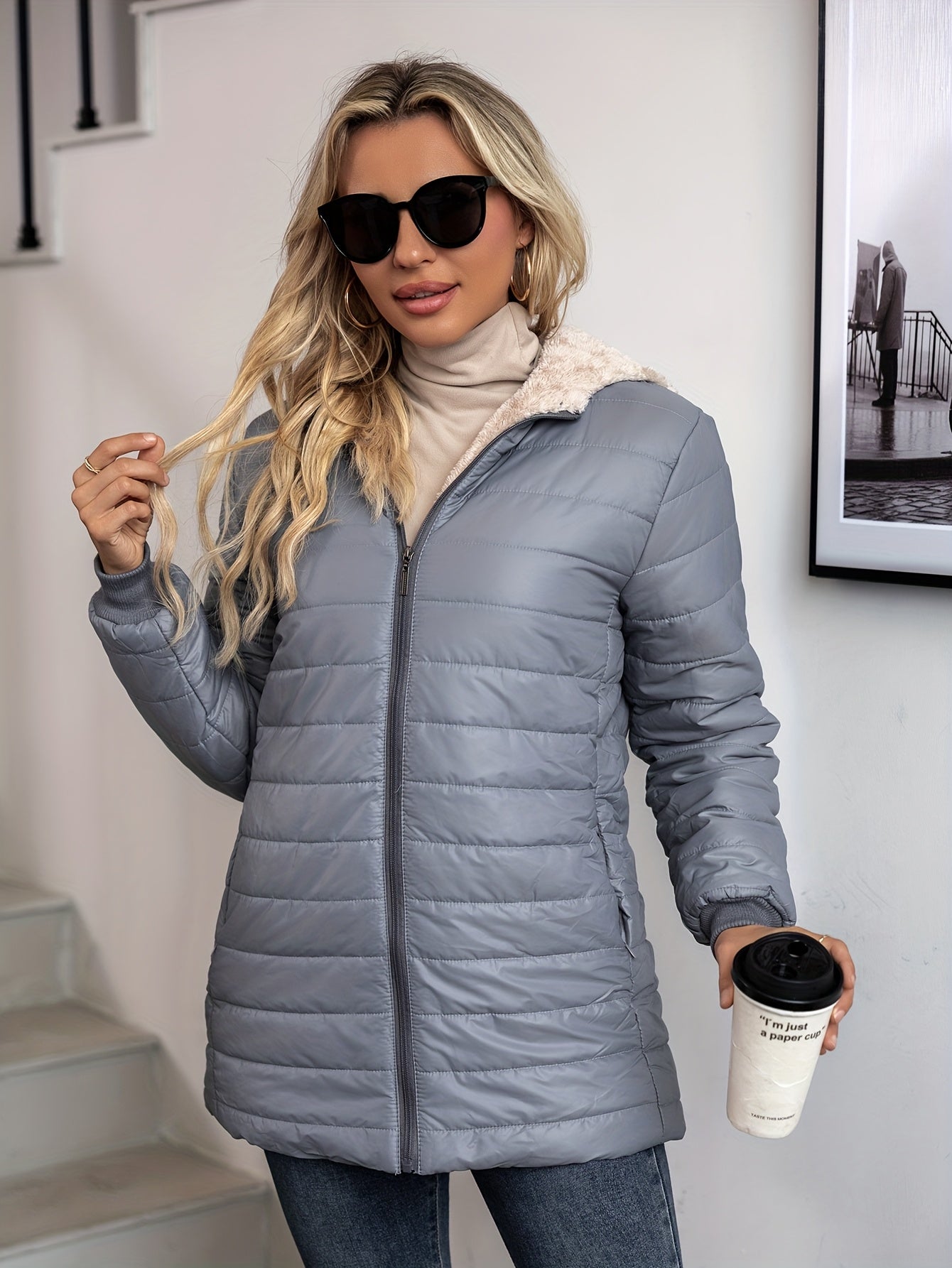Sophia™ | Veste doudoune matelassée doublée sherpa