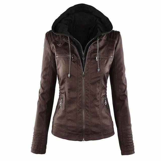 Bea™ | Veste À Capuche Élégante en Similicuir