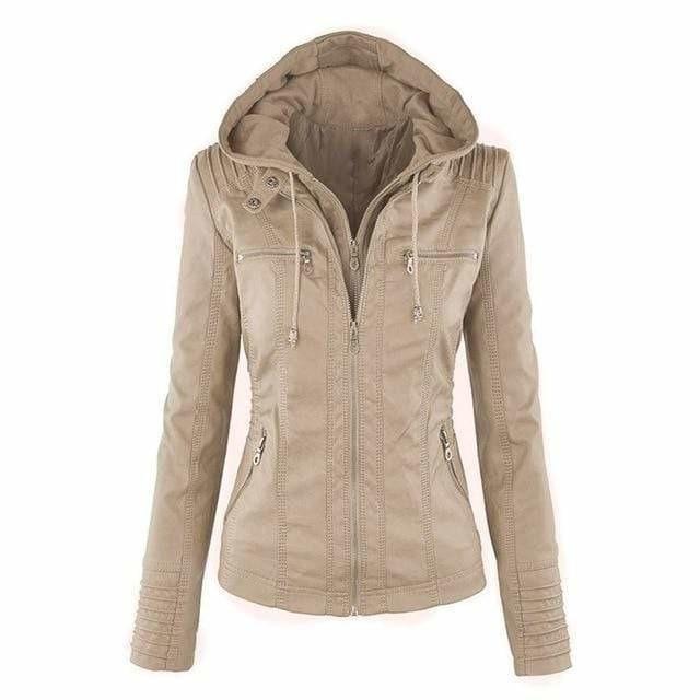 Bea™ | Veste À Capuche Élégante en Similicuir