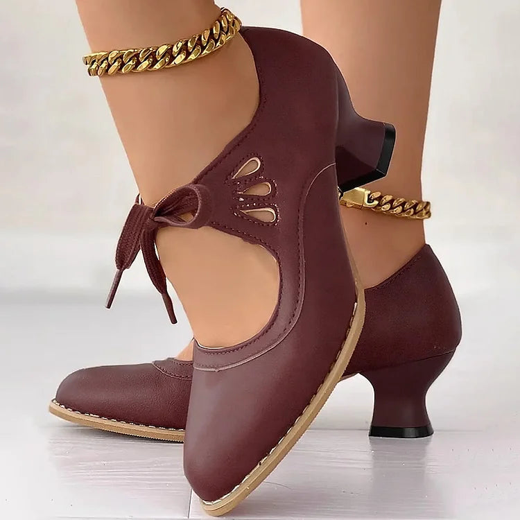 Lilly™ | Élégantes Talons en Cuir Vintage